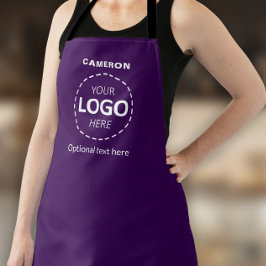 Your Logo Here - シンプルなカスタム紫色ビジネス エプロン