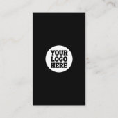 Your Logo Here ブラック モダン | シンプルQRコード 名刺 (裏面)