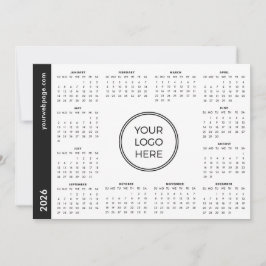 Your Logo Here 2026 white Magnetic Calendar シーズンカード