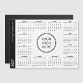 Your Logo Here 2027 ホワイト マグネットカレンダー (正面/裏面)