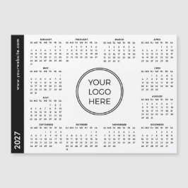 Your Logo Here 2027 ホワイト マグネットカレンダー