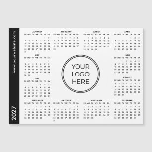 Your Logo Here 2027 ホワイト マグネットカレンダー