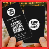 Your Logo Here Black Modern | Simple QR Code 名刺