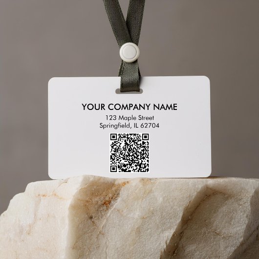 Your Logo Here Company Business QR Code Photo Name バッジ