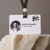 Your Logo Here Company Business QR Code Photo Name バッジ