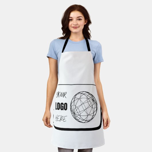 Your Logo Here Custom エプロン (着用した状態)
