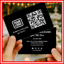 Your Logo Here Simple Modern Black Website QR Code
