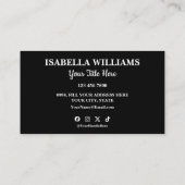 Your Logo Here Simple Modern Black Website QR Code 名刺 (裏面)