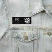 Your Logo Here Simple Modern Minimal Black QR Code 名札 (インサイチュ)
