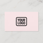 Your Logo Here Simple Modern Minimal Pink QR Code 名刺 (裏面)