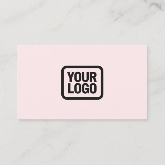 Your Logo Here Simple Modern Minimal Pink QR Code 名刺 (裏面)