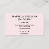 Your Logo Here Simple Modern Pink Website QR Code 名刺 (裏面)