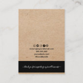 YOUR LOGO Kraftイヤリングディスプレイカード 名刺 (裏面)