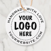 Your Logo Kraft Circle価格ラベル フェイバータグ (正面)