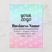 Your Logo + Logo Pattern & Colorful Ombre ポストカード (正面)