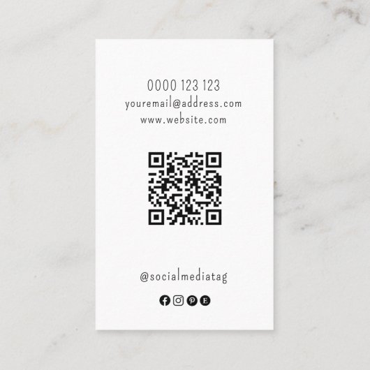 Your Logo Metallic Wave Earring Card QRコード 名刺 (裏面)