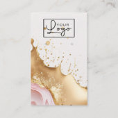 Your Logo Metallic Wave Earring Card QRコード 名刺 (正面)