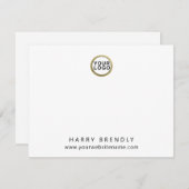 Your Logo Modern Minimalist White Flat Note Card ノートカード (正面/裏面)