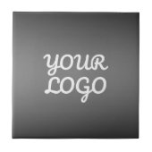 Your Logo & Modern Simple Ombre | Dark Gray タイル (正面)