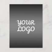 Your Logo & Modern Simple Ombre | Dark Gray ポストカード (正面)
