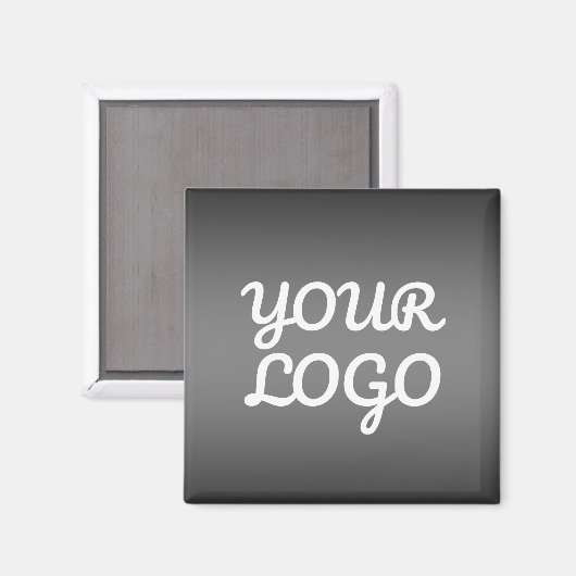 Your Logo & Modern Simple Ombre | Dark Gray マグネット (正面/裏面)