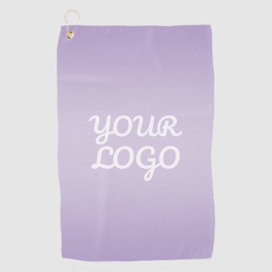 Your Logo & Modern Simple Ombre | Lavender ゴルフタオル (正面)