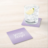 Your Logo & Modern Simple Ombre | Lavender スクエアペーパーコースター (インサイチュ)