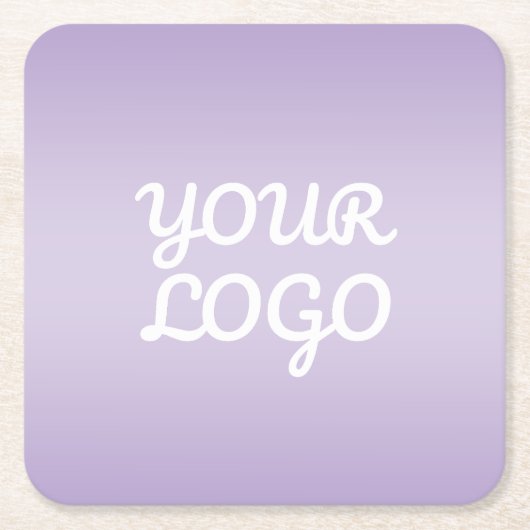 Your Logo & Modern Simple Ombre | Lavender スクエアペーパーコースター (正面)
