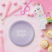 Your Logo & Modern Simple Ombre | Lavender ペーパープレート (パーティー)