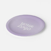 Your Logo & Modern Simple Ombre | Lavender ペーパープレート (アングル)