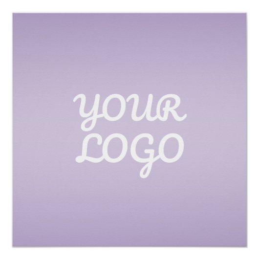 Your Logo & Modern Simple Ombre | Lavender ポスター (正面)