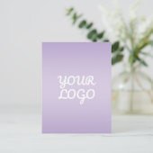 Your Logo & Modern Simple Ombre | Lavender ポストカード (スタンド正面)