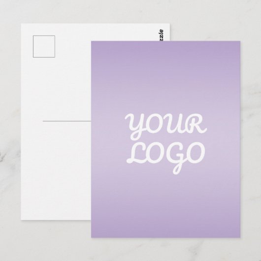 Your Logo & Modern Simple Ombre | Lavender ポストカード (正面/裏面)