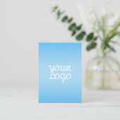 Your Logo & Modern Simple Ombre | Light Blue エンクロージャーカード (スタンド正面)