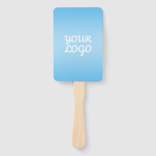 Your Logo & Modern Simple Ombre | Light Blue ハンドファン (正面)
