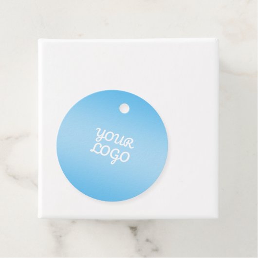Your Logo & Modern Simple Ombre | Light Blue フェイバータグ (インサイチュ)