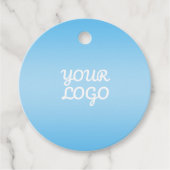 Your Logo & Modern Simple Ombre | Light Blue フェイバータグ (正面)