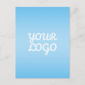 Your Logo & Modern Simple Ombre | Light Blue ポストカード (正面)