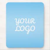 Your Logo & Modern Simple Ombre | Light Blue マウスパッド (正面)