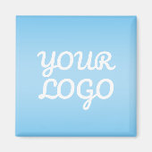 Your Logo & Modern Simple Ombre | Light Blue マグネット (正面)