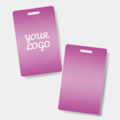 Your Logo & Modern Simple Ombre | Purple バッジ (正面＆裏面)