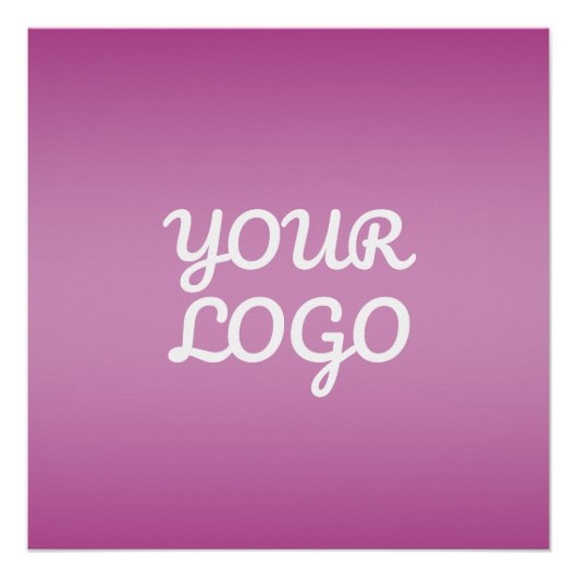 Your Logo & Modern Simple Ombre | Purple ポスター (正面)