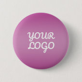 Your Logo & Modern Simple Ombre | Purple 缶バッジ (正面)