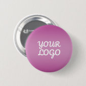 Your Logo & Modern Simple Ombre | Purple 缶バッジ (正面&裏面)