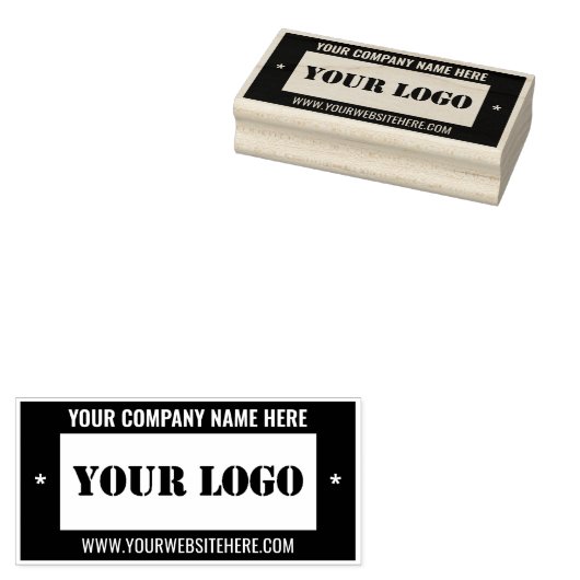 Your Logo Name Info Color Rubber Stamp Example ラバースタンプ (押印)