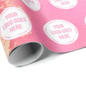 Your Logo on Pink Artマーケティング包装紙 ラッピングペーパー (ロールコーナー)