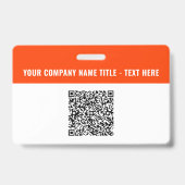 Your Logo or Photo and QR Code Business Name Badge バッジ (裏面)