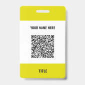 Your Logo or Photo and QR Code Name Business Badge バッジ (裏面)