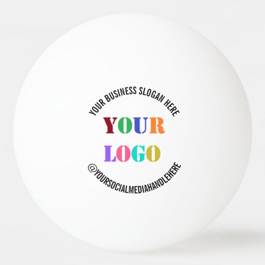 Your Logo Ping Pong Ball Example with Custom Text 卓球ボール (正面)