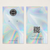 Your Logo QR Code Holographic Earring Display Card (正面&裏面)